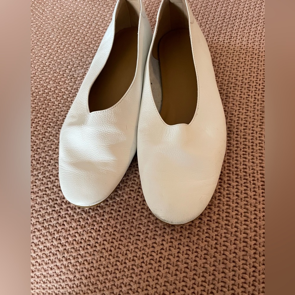Everlane The Italian Leather Day Glove White Flat Shoes Size 7.5 - Picture 4 of 5